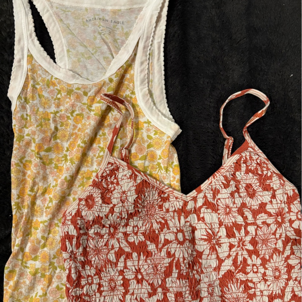 American Eagle Outfitters Pastel Floral Tank Top
